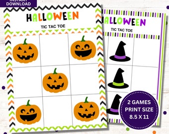 Printable Halloween Tic Tac Toe Game - Instant Download, Printable Halloween Party Games, Classroom Halloween Party Game