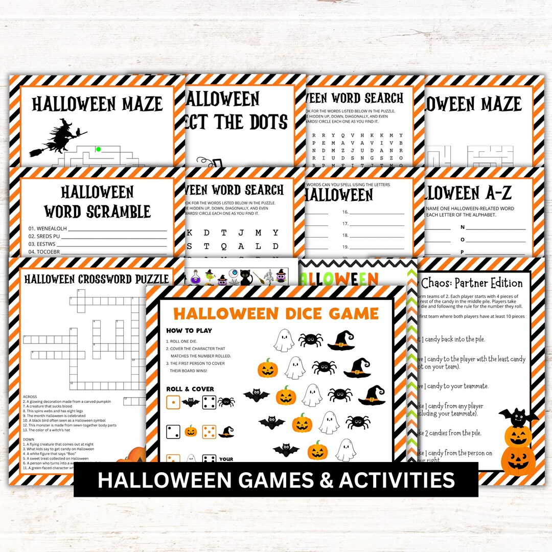 Kids Halloween Game & Activity Bundle: Printable Party Games (PDF ...