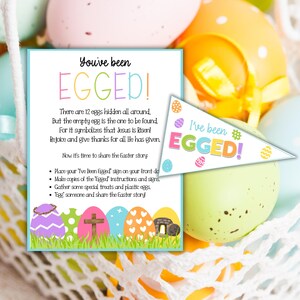 Christian You&#39;ve Been Egged Printable – Easter Egg Hunt Activity – Instant Download PDF