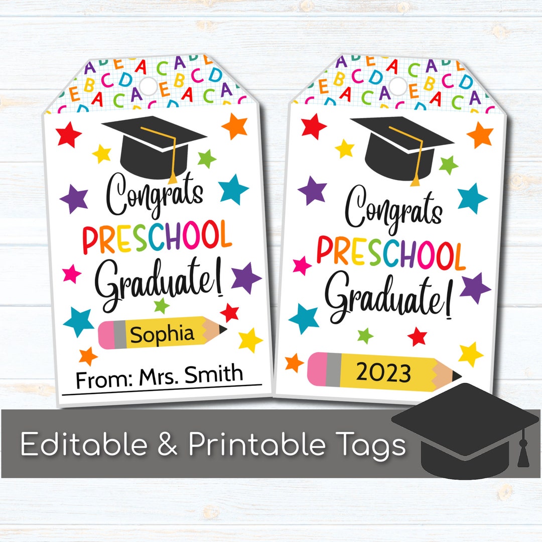 Editable Preschool Graduation Tags, Preschool Graduation Tags, End of ... Editable Preschool Graduation Tags, Preschool Graduation Tags, End of ...