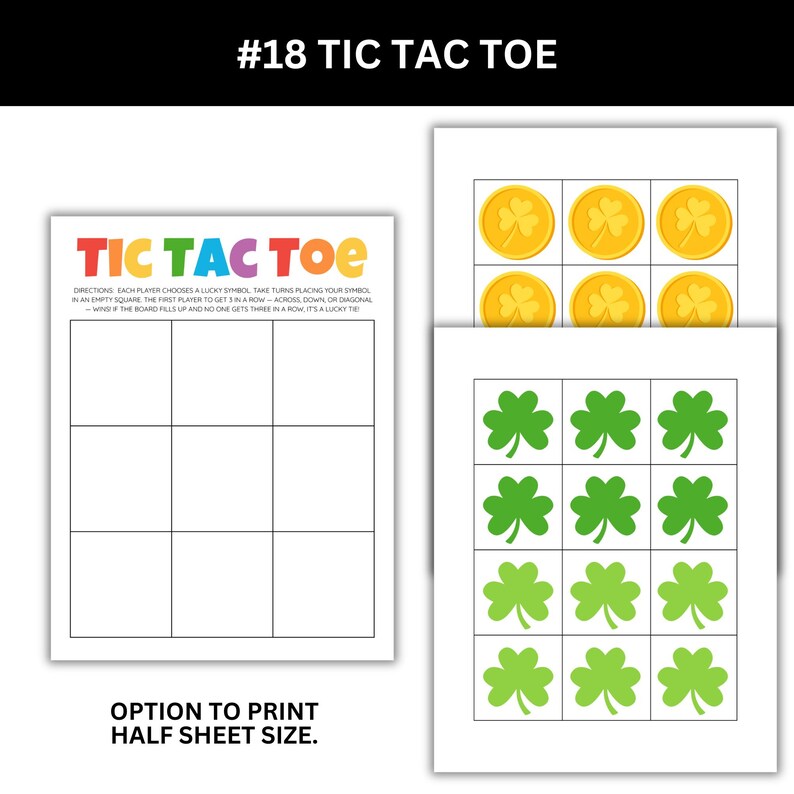 st. patrick's day tic tac toe.