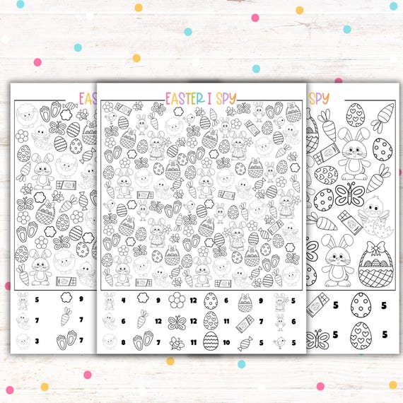 Easter I Spy Printable Game | Fun Kids Activity | Instant Download PDF | 3 Skill Levels