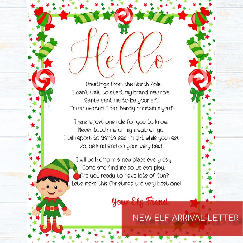 Printable Elf Letters Elf Welcome Letter New Elf Letter - Etsy