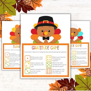 Thanksgiving Gratitude Game - Fun, Printable Family Dice Game - Instant Download PDF