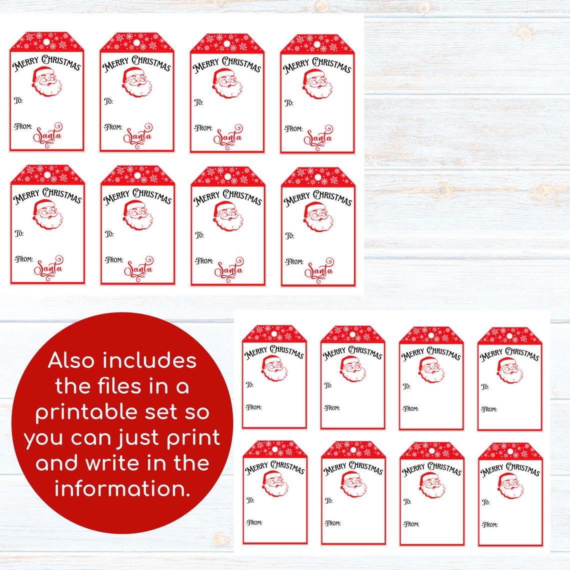 Editable Santa Gift Tag Printable Santa Gift Tag From Santa - Etsy