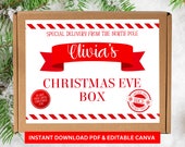 Christmas Eve Box Label: Editable North Pole Delivery (PDF)