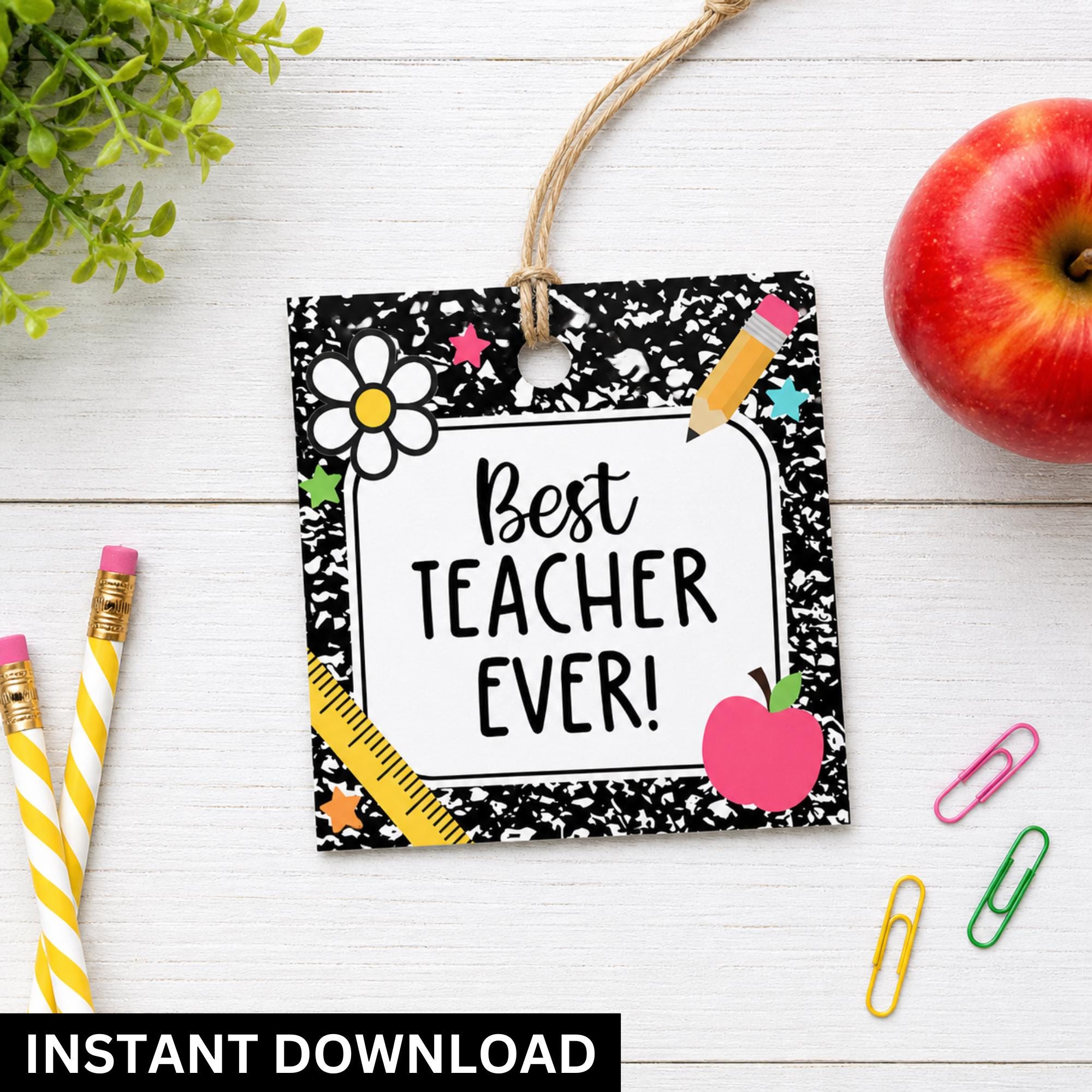 Editable Teacher Gift Tags Printable Canva Template End of Year ...