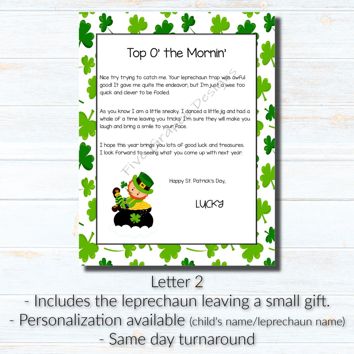 Printable Leprechaun Letter Personalized Letter From the - Etsy