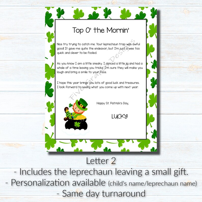 Printable Leprechaun Letter Personalized Letter From the - Etsy
