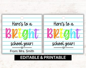 Back to School Gift Tag: Editable Teacher Appreciation Tag (PDF & Canva Template)