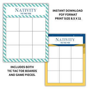 Printable Nativity Tic Tac Toe, Nativity Games, Instant Download ...