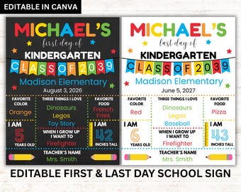 Editable First & Last Day Canva Template | Back to School Photo Printable