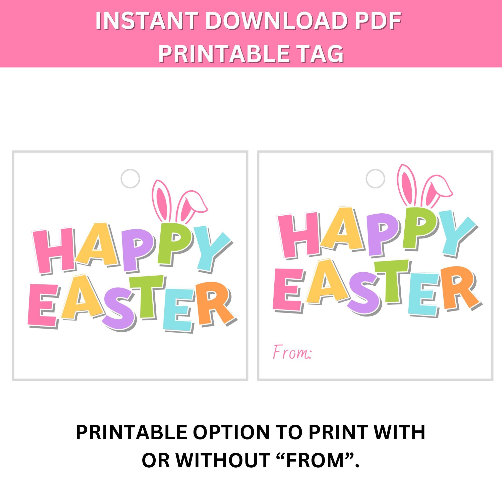 Editable Easter Gift Tags: Bunny Design, Printable PDF & Canva (instant ...