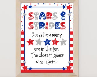 Patriotic Party Guessing Game, 4th of July Printable, Instant Download PDF, A4 & 8.5x11