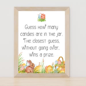 Easter Guessing Game: Candies in Jar, Easter Egg Hunt (Instant Download PDF)