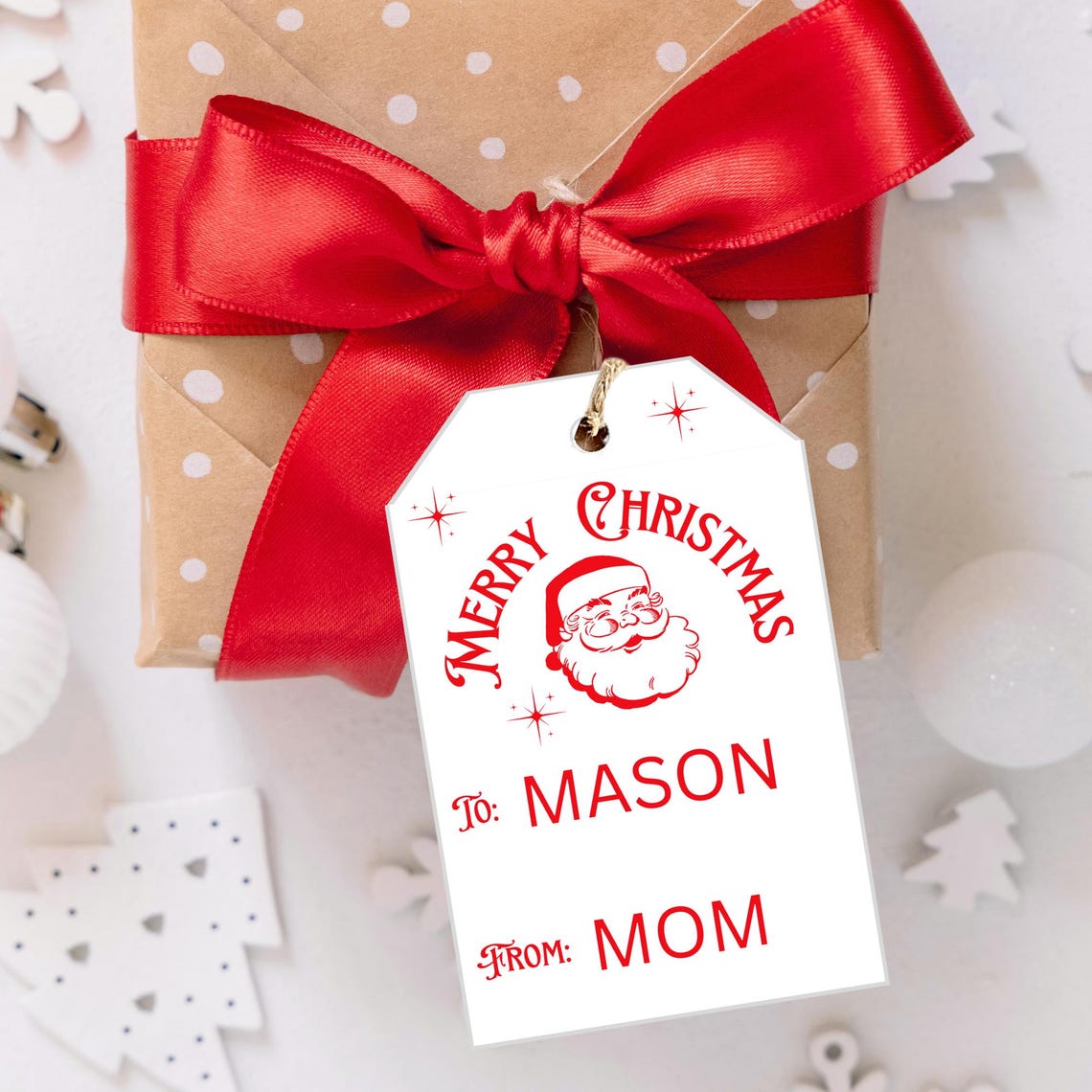 Santa Christmas Gift Tags | Editable Canva Template (PDF) - Etsy Australia