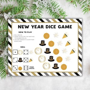 New Year's Eve Dice Game: Fun 2025 Kids Activity (instant Download PDF ...