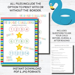 Summer Reading Challenge for Kids, Reading Printable Activities ...