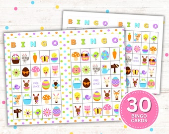 Printable Easter Bingo Game - 30 Cards - Instant Download - PDF Format