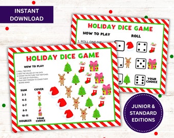 Christmas Dice Game - Printable Christmas Games - Christmas & Holiday Party Fun - Instant Download