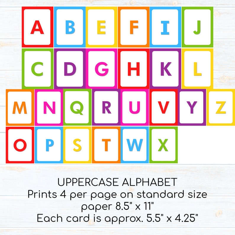 Alphabet Flashcards Flashcard Printable Flashcards for Kids Etsy