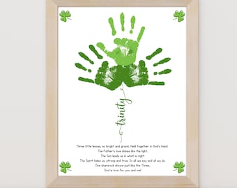 Trinity Shamrock Handprint Craft Printable | Christian St. Patrick’s Day Activity for Kids