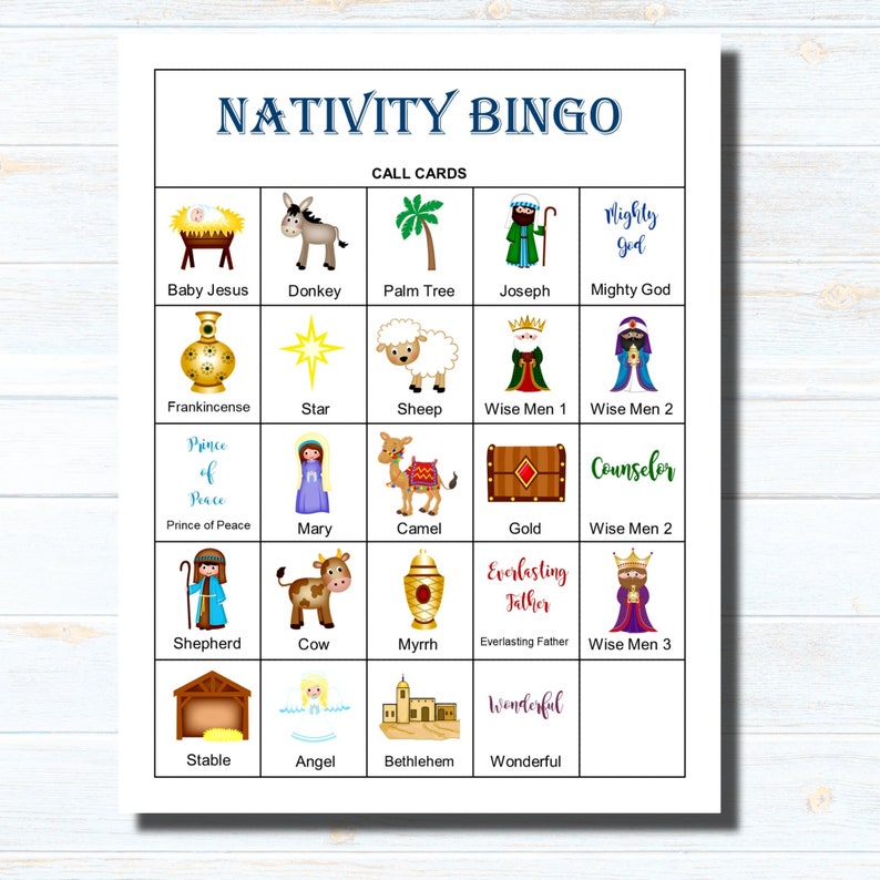 Printable Nativity Bingo Sunday School Christmas Party Etsy Ireland
