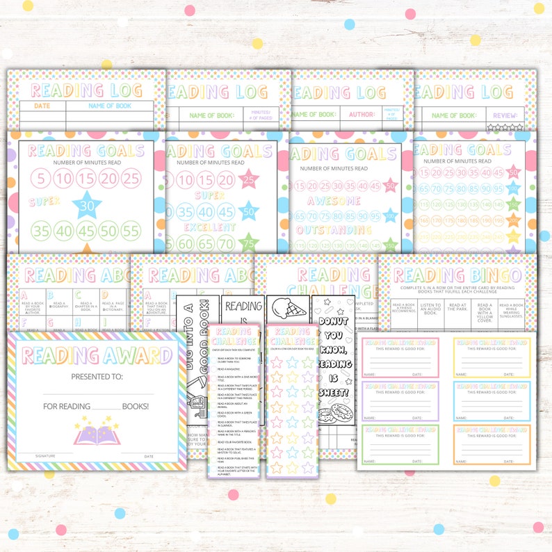 Summer Reading Log Printable Bundle Instant Download - Etsy