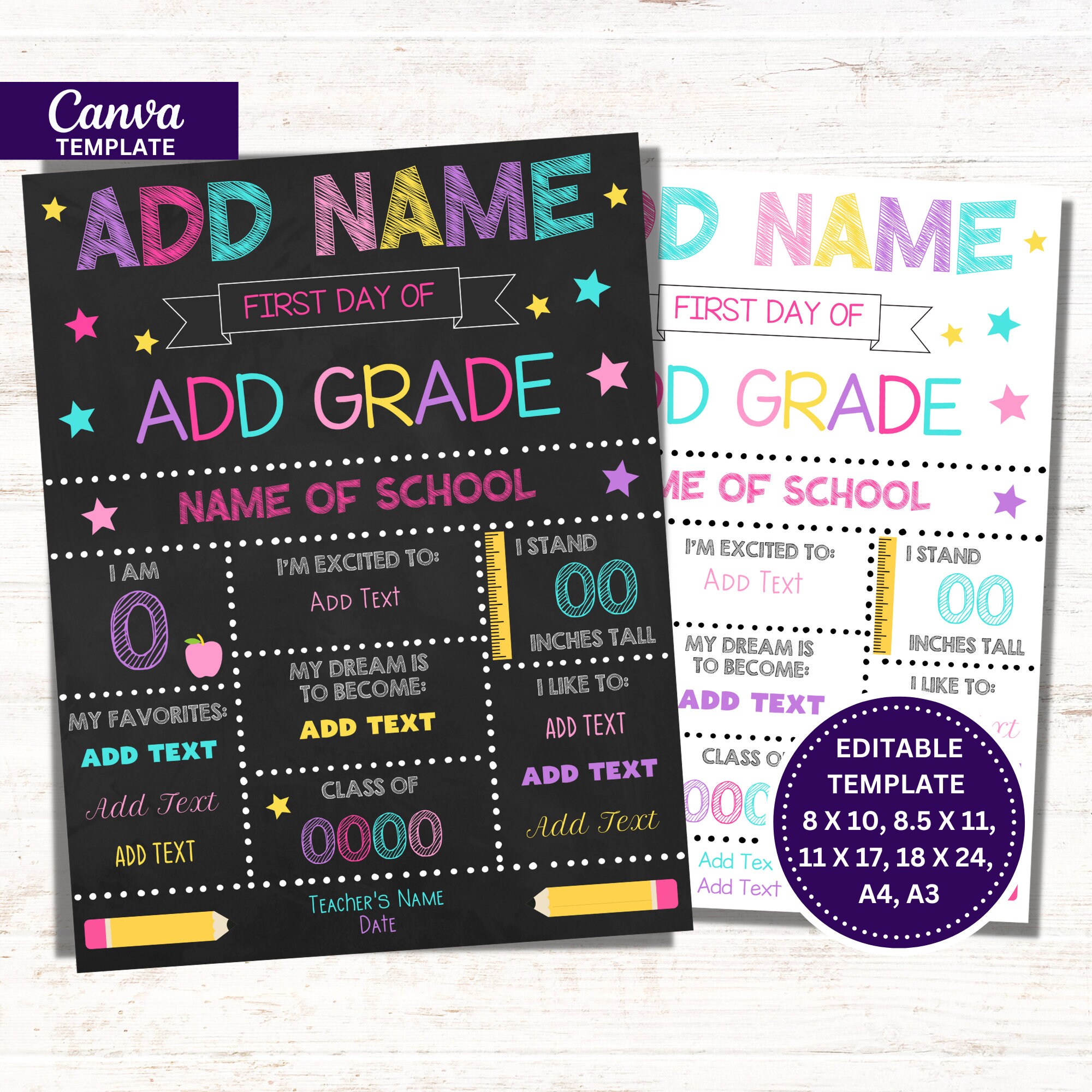 First Day of School Printable - Etsy