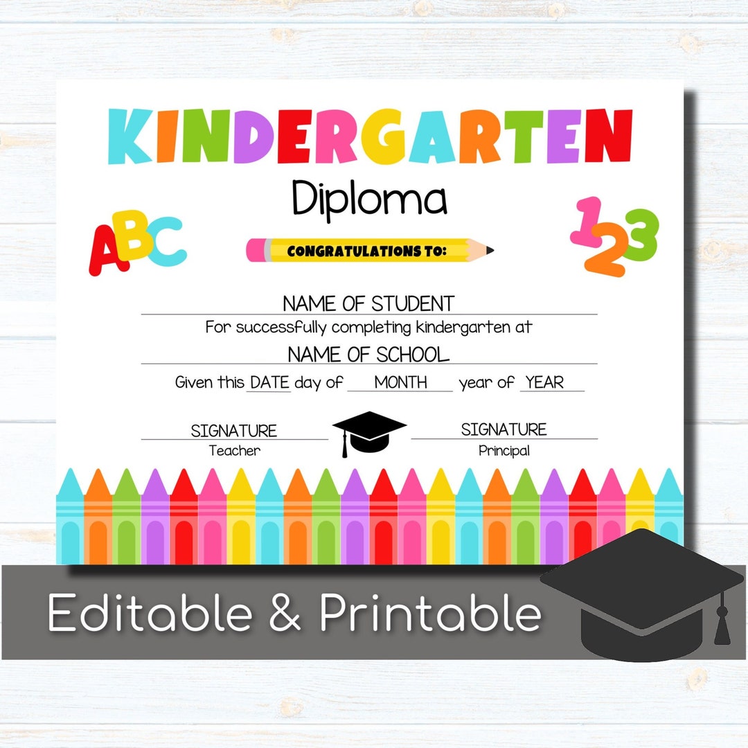Kindergarten Graduation, Printable Kindergarten Graduation Certificate ...