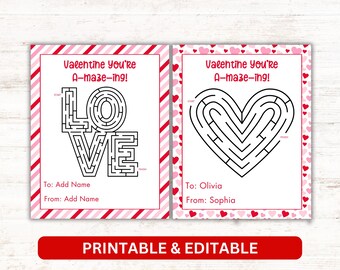 You’re A-Maze-Ing Valentine Tags | Printable Maze Valentines for Kids | Classroom Valentine Cards