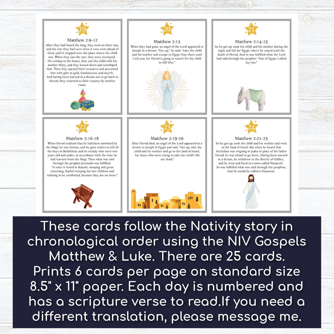 Nativity Story Advent Printable Nativity Advent Calendar Etsy