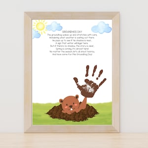 Groundhog Day Handprint Craft: Poem Printable (Instant Download)