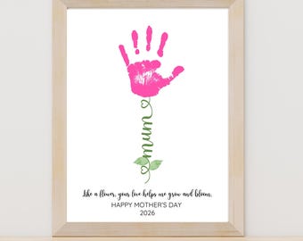 Mother's Day Handprint Craft for Mum | DIY Printable Gift, Flower Keepsake