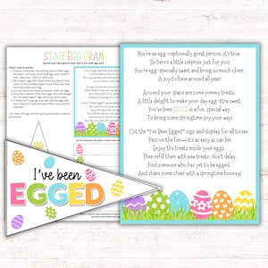 Staff Egg Gram Printable | You've Been Egged Office Game | Teacher Staff Instant Download PDF