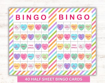 Valentine Bingo Game: 40 Printable Cards (PDF Download)