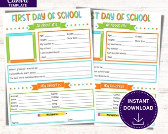 First and Last Day of School Printable, First Day of School ...