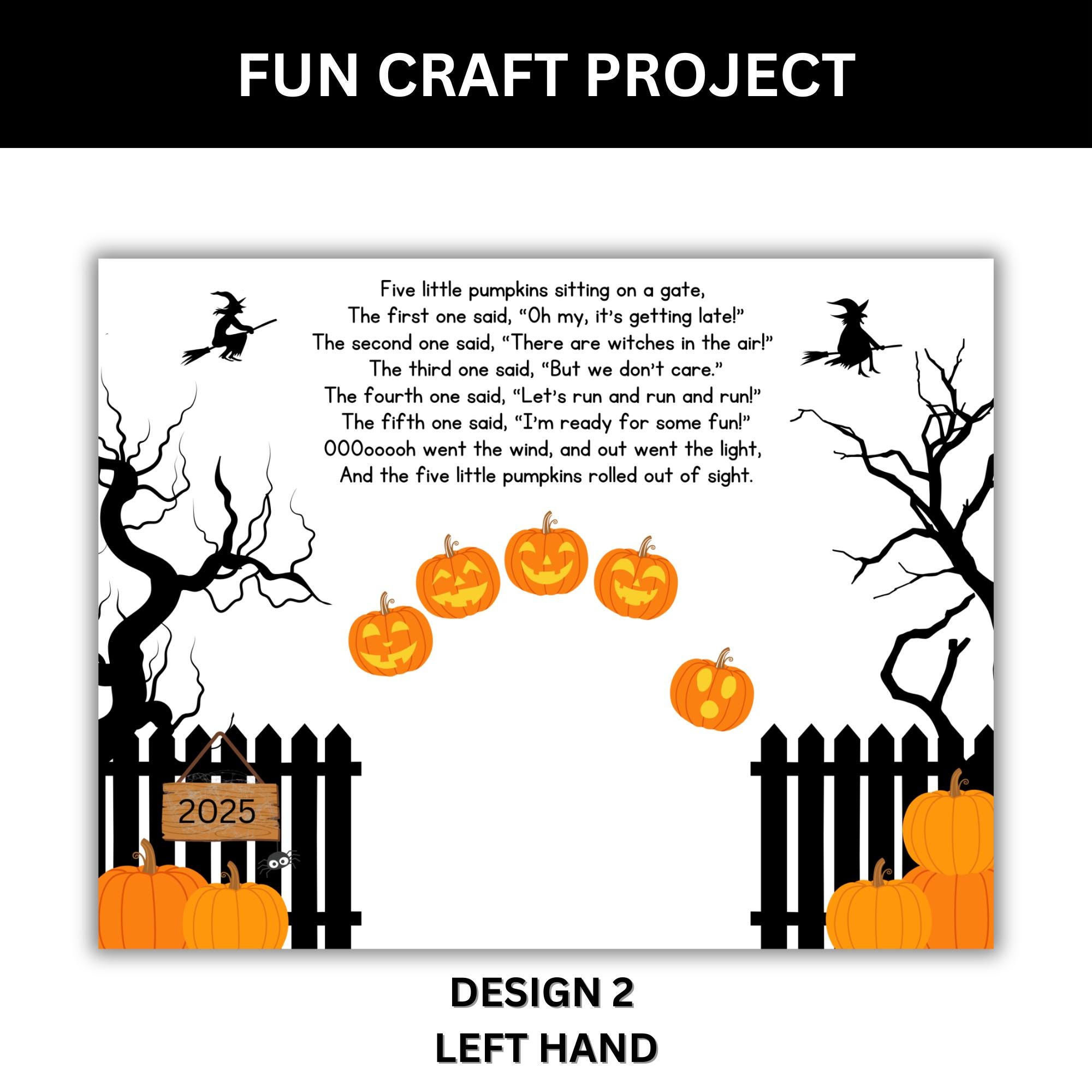 Five Little Pumpkins Handprint Craft, Kids Halloween Halloween Poem ...
