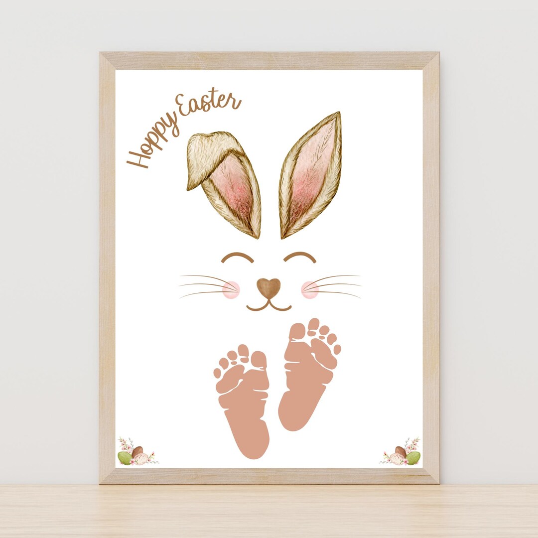 Easter Bunny Footprint Printable, Easter Craft for Kids, Instant ...