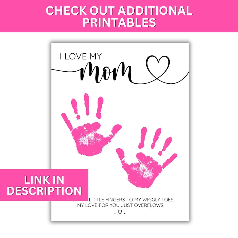 Handprint Footprint Mother's Day Craft: Flower Butterfly Keepsake (Instant Download) image 6