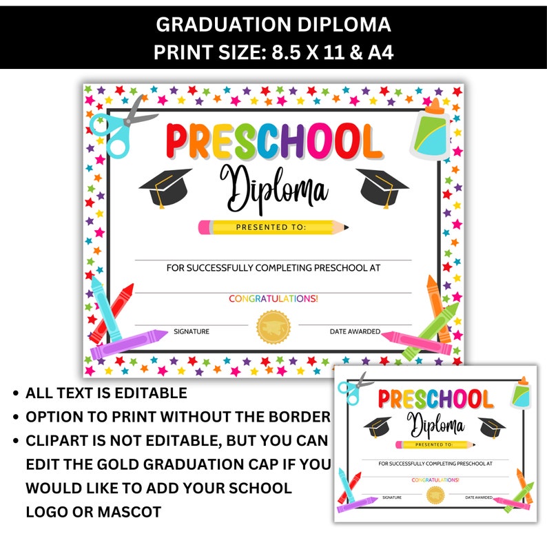 Preschool Graduation, Graduation Invitation, Graduation Program, Editable Preschool Graduation Templates, Canva Template, PDF image 6