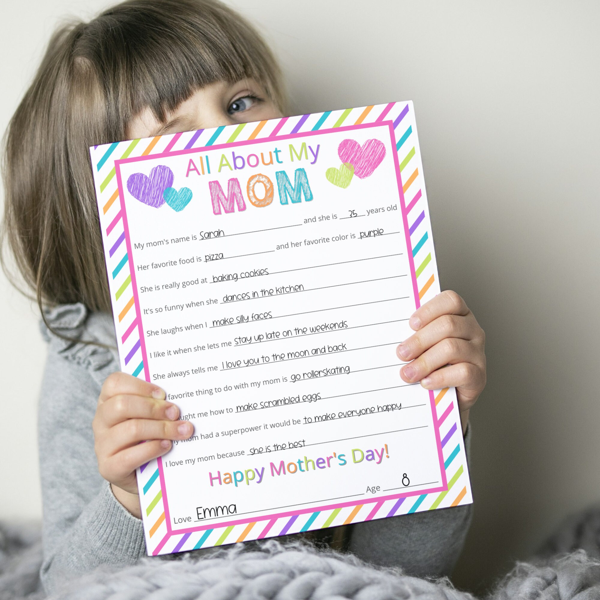 All About My Mom Printable – Mother's Day Gift, Kids Interview