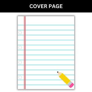 May include: A white sheet of lined paper with a red line down the side and a yellow pencil with a pink eraser at the bottom right corner.