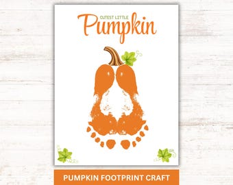 Pumpkin Footprint Craft Printable: Cutest Little Pumpkin Baby Fall Keepsake