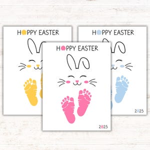 Easter Footprint Printable 2026 | Kids Bunny Keepsake Craft (Instant Download)