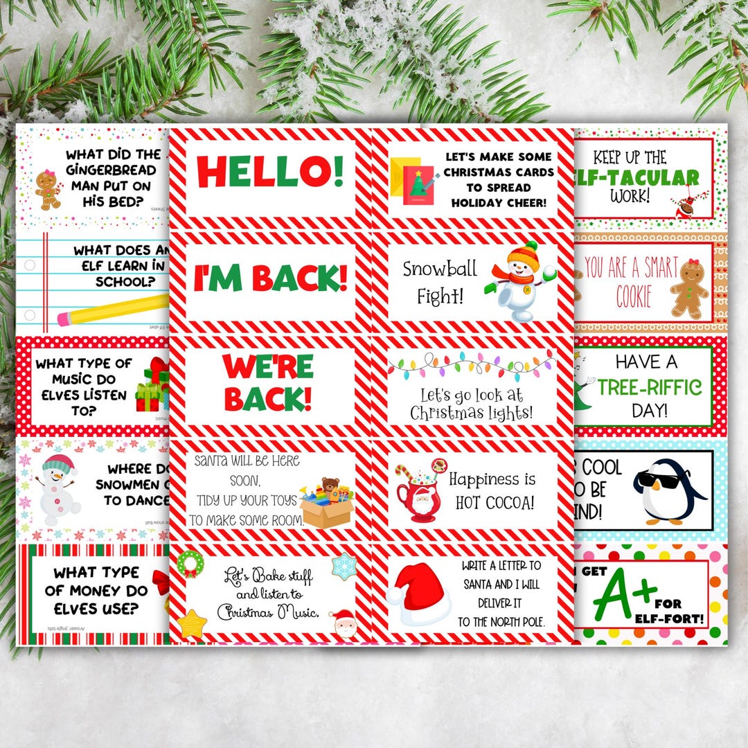 Printable 60 Elf Note Set | Fun & Easy Elf Prop Notes | Instant ...