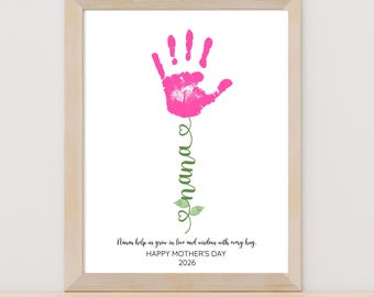 Mother's Day Handprint Craft for Nana | DIY Printable Gift, Flower Keepsake