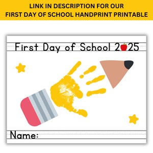 Last Day of School Handprint Art: Pencil Keepsake (PDF) - Etsy