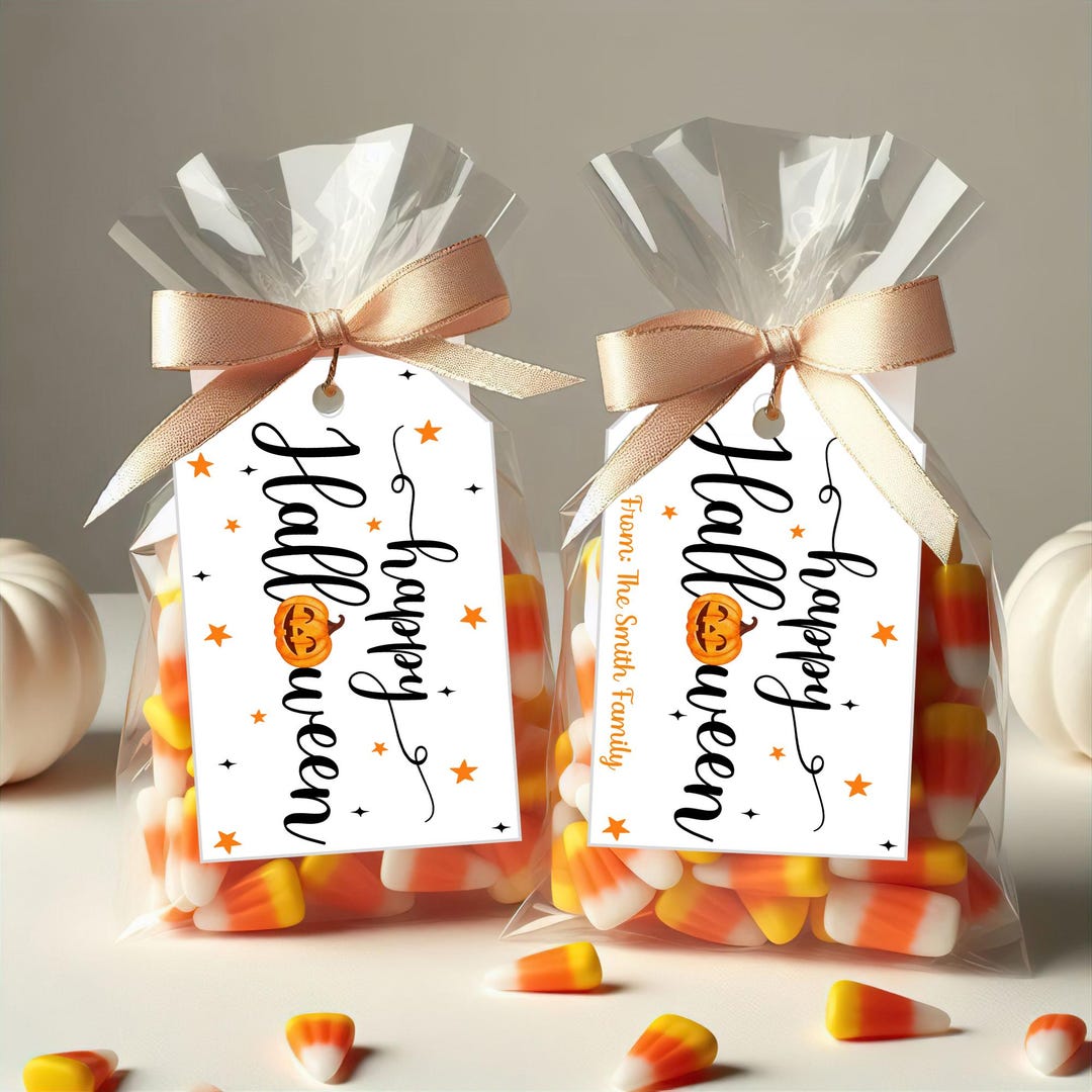 Editable Halloween Treat Tags, Printable Canva Template (instant ...