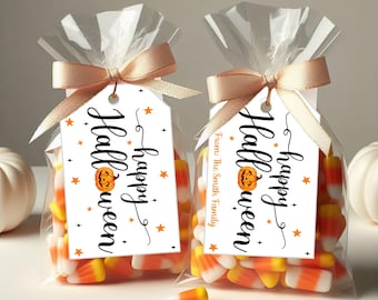 Editable Halloween Treat Tags, Printable Canva Template (Instant Download)